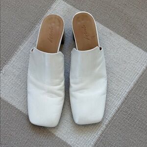 Marsell White Leather Mules, size 40